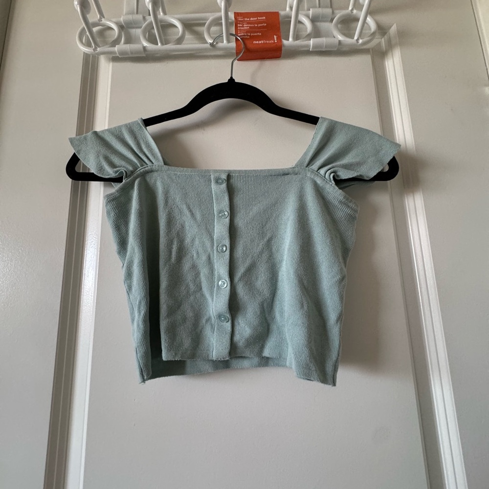 Mint Green cropped Women's Top
